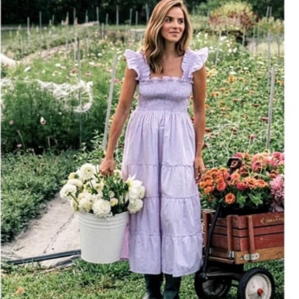 HILL HOUSE Lilac Gingham Ellie Nap Dress Limited Edition